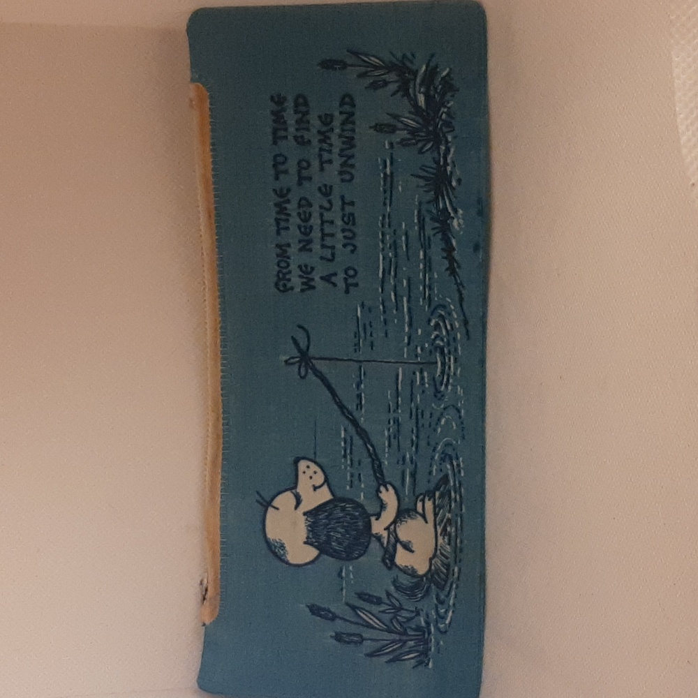 Vintage(1960's-1970's) Empire zippered Blue  Pencil pouch